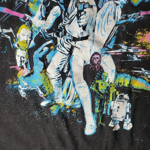 Star Wars Boys XL Neon Hope Poster Crew Neck Graphic T-Shirt - Picture 9 of 15